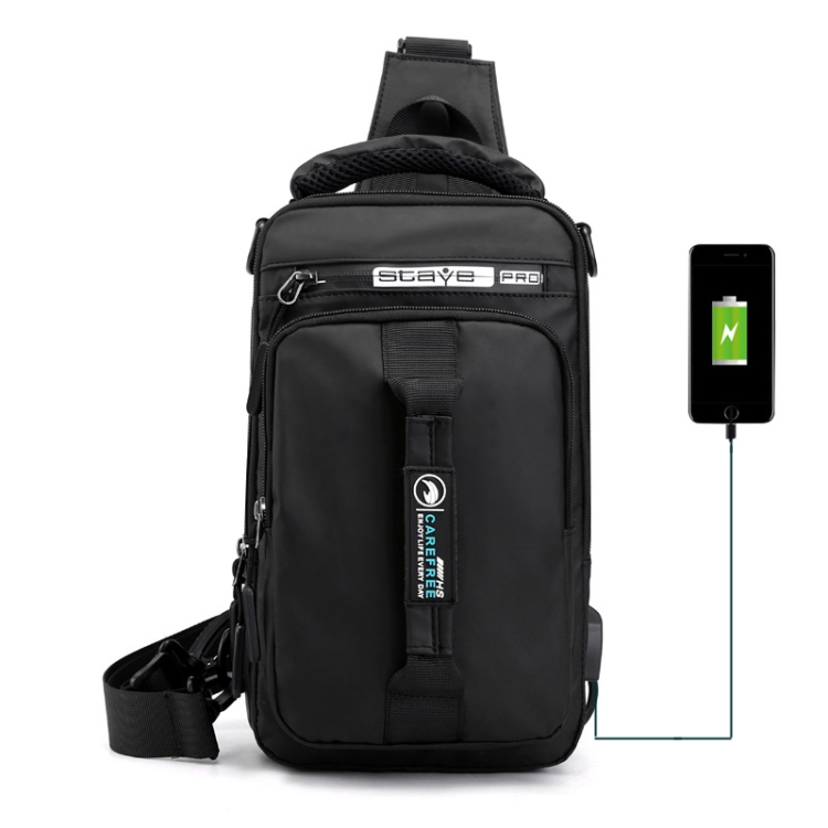 HaoShuai 1100-1 Men Chest Bag Multifunctional Single / Double Shoulder Backpack with External USB Charging Port, 1100-1 Black, 1100-1 Gray, 1100-1 Army Green, 1100-1 Khaki, 1100-1 Dark Blue