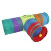 Cat Rainbow Three-Way Tunnel Interactive Cat Toy Foldable Cat Channel, Rainbow