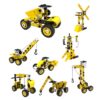 8 in 1 Children Variety Soft Assembled Building Blocks 100PCS DIY Engineering Vehicle Model, 8 in 1 Engineering Vehicle