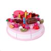 Wooden Strawberry Double-Layer Birthday Cake Children Educational Role-Playing Toy, Strawberry Double-Layer Birthday Cake