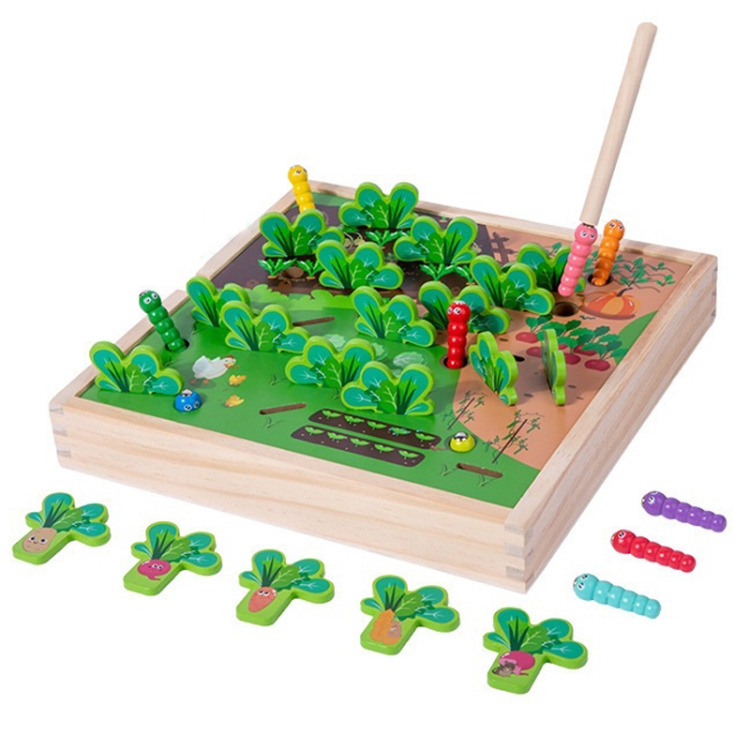 Children Pastoral Plucking Radish Catching Insects Game For Babies Early Education Wooden Toys, Plucking Radish Catching Insects Game