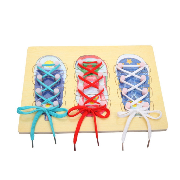 2 PCS Montessili Tie Shoelaces Puzzle Educational Early Education Toys, 2 PCS Montessili Tie Shoelaces