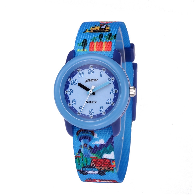JNEW A369-86370 Children Cartoon Waterproof Time Cognitive Ribbon Quartz Watch, JNEW A369-86370