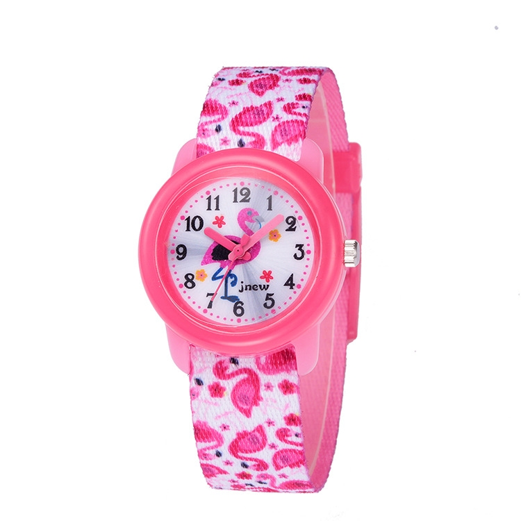 JNEW A369-86321 Children Waterproof Time Cognitive Cartoon Ribbon Quartz Watch, JNEW A369-86321