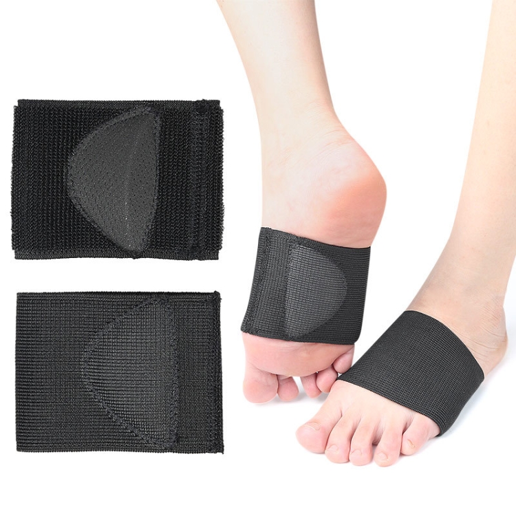 Flat Foot Bow Support Half Pad Elastic Bandage Foot Pad, Black M, Black L, Black S