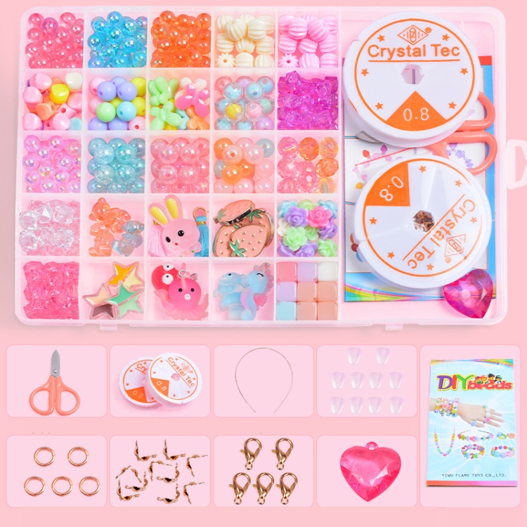 25 Grid  Acrylic Beaded Kids DIY Necklace Bracelet Toys