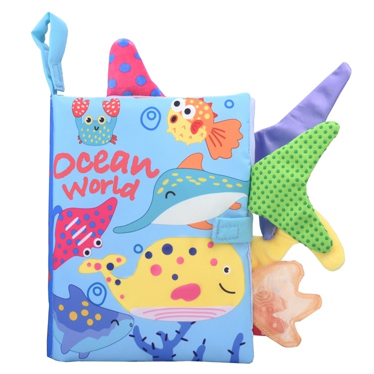 Tail Cloth Book Baby Enlightenment 3D Early Education Cloth Book, Ocean, Jungle, Dinosaur, Tropical Rain Forest, Mermaid, Farm, Black and Yellow Ainmal, Black and White Jungle, Black and White Farm