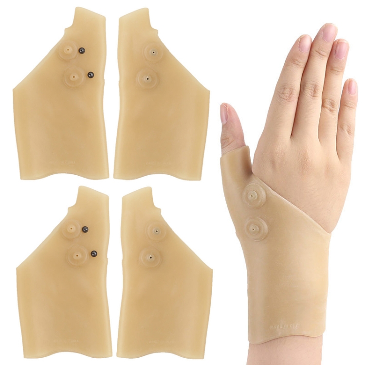 4 PCS Silicone Magnetic Therapy Glove Wrist Sprain Fixed Wrist Cover, Magnetic Therapy Glove