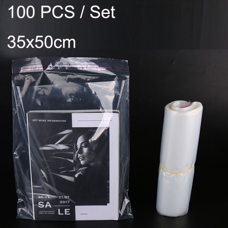 100 PCS / Set PE Clothing Packaging Bag Transparent Self-Stick Bag Jewelry Plastic Sealed Bag, Size:, 35x50cm, 35x55cm, 38x52cm, 40x55cm, 40x60cm, 45x65cm, 50x55cm, 50x60cm, 50x70cm