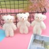 3pcs Pearl Velvet Bear Plush Keychain Toy Pendant, 12cm