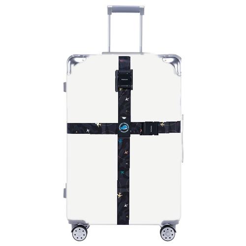 Luggage Cross Flying Landmark Customs Binding Belt, Black, Blue, TSA Black, TSA Blue