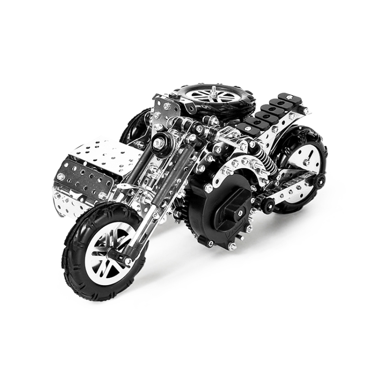 High Difficulty Building Block Adults Handmade Assembly Power Strip Linkage Mechanical Toy Metal Assembly Model, Side Tricycle Motorcycle, Tractor, Locomotive, Music Ferris Wheel, Mechanical Ferris Wheel