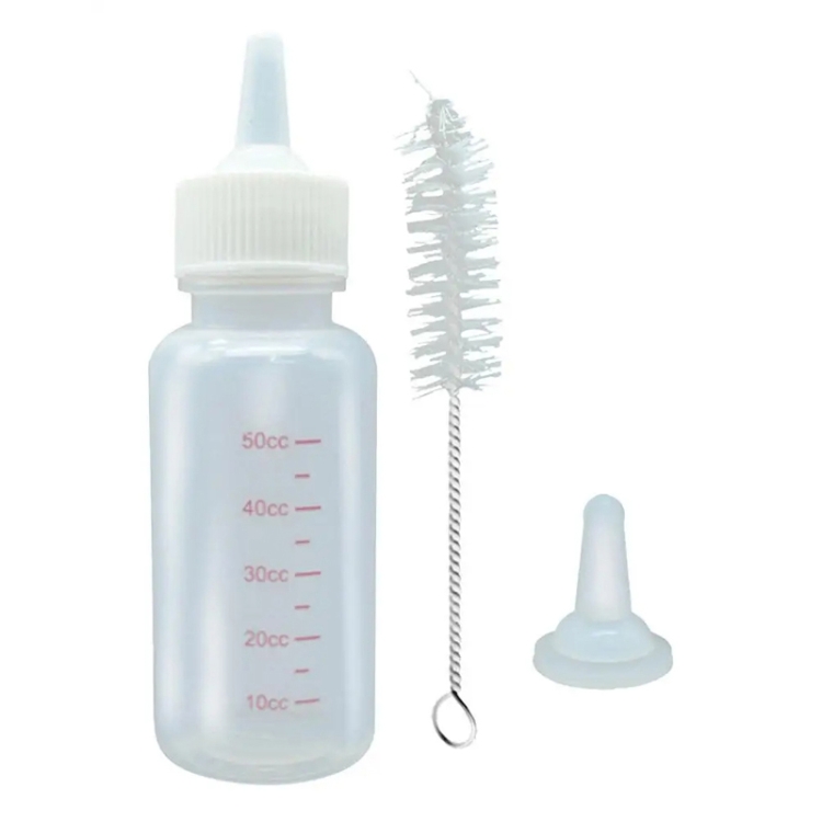 Newborn Pet Soft Nipple Milk Bottle Set Puppy Cats Feeding Supplies, 3pcs /Set 50ml, 6pcs /Set 50ml