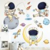 Children Room Astronaut Wall Stickers Kindergarten Cosmic Stars Cartoon Background Wallpaper, Astronaut 2