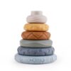 Baby Stacking Nesting Circle Toy Soft Squeeze Building Blocks Sensory Toys, Basic, Koala, White Bear, Elephant, Rabbit, Turtle