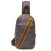 Men Chest Bag Waxed Canvas Crazy Horse Leather Shoulder Crossbody Bag Casual Waist Bag, B10126 Gray, B10126 Earth Yellow, B10126 Khaki