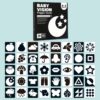 20pcs /Book Baby Early Learning Card Children Eye Care Visual Stimulation Card, 1-order Black And White, 2-order Black And Red, 3-order Color, 4-order Real Object