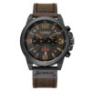 Curren 8314 Sports Six-Hand Waterproof Leather Strap Calendar Men Quartz Watch, Black Shell Khaki, Black Shell White, Black Shell Red, Black Shell Gray, White Shell White, White Shell Blue