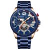 Curren 8395 Calendar Six-Hand Steel Strap Men Quartz Watch, Rose Shell Blue, Golden Shell Black, Black Shell Black, Black Shell Green, White Shell Black