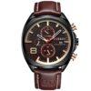 Curren 8324 Six-hand Leather Strap Waterproof Men Watch With Calendar, Black Shell Coffee, Black Shell Khaki, White Shell Black, White Shell White