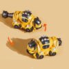 2 In 1 Dinosaur Transforming Engineering Car Inertial Automatic Crash Toy, Mixer Truck-Ankylosaurus Yellow, Mixer Truck-Ankylosaurus Green, Racing-T-Rex Yellow, Racing-T-Rex Green, Forklift-Triceratops Yellow, Forklift-Triceratops Blue...