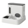 Pet Food Bowl Dog Drinking Fountain Cat Mobile Water Dispenser Automatic Feeding Water Feeder, Basic Gray, Basic Green, Upgrade Gray+Stainless Steel Bowl