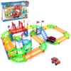 Rail Car Toy Set Assembled Electric Rail Toys, With a Racing Car, With a Train, With a Fire Truck), With a Bus
