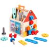 Wooden Multifunction Toolbox Early Learning Disassembly Nut Tool Basket Children Educational Toy, Wooden Multifunction Toolbox