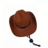 Adjustable Pet Cowboy Hat Dog Cosplay Cap Holiday Costume Party Decoration, S, M