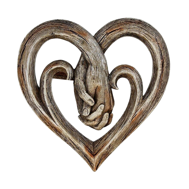Hand Holding Hand Heart Shaped Wooden Wall Decoration Crafts Pendant, 20 x 20cm, 30 x 30cm