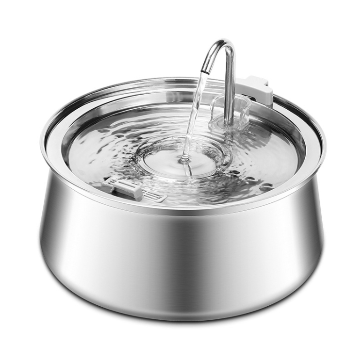 4L Pet Water Dispenser Stainless Steel Cats Water Fountain Large Capacity Automatic Cat Drinker, Without Window, With Window