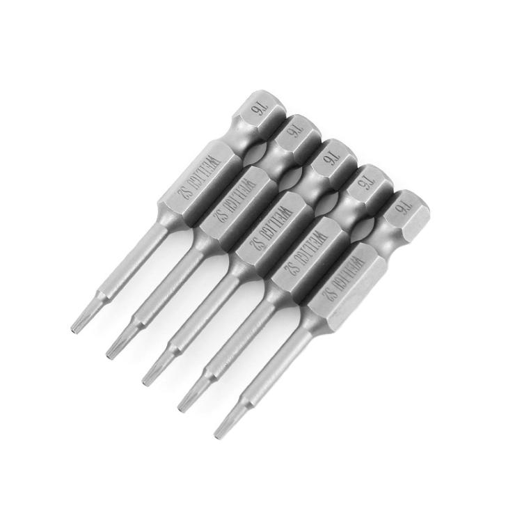Magnetic S2 Pneumatic Air Bit Electric Drill Plum Blossom Head With Center Hole, WEILIGU 5pcs 50mm T6, WEILIGU 5pcs 50mm T7, WEILIGU 5pcs 50mm T8, WEILIGU 5pcs 50mm T9, WEILIGU 5pcs 50mm T10, WEILIGU 5pcs 50mm T15, WEILIGU 5pcs 50mm T20...