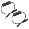 2pcs 5.5x2.1mm Male Female Connection Cable DC Switch Cable 304 Switch Power Cable, Key switch(Black)