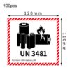 100pcs Logistics Air Freight Carton Sealing Sticker Lithium Battery Label Fragile Label, UN3481: 11x12cm, UN3480: 11x12cm, UN3091: 11x12cm, UN3090: 11x12cm, UN3481: 10x10cm, UN3480: 10x10cm, CAO Air Transport Warning: 11x12cm...