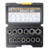 Damaged Nut Extractor Reverse-Thread Socket Screw Removal Tool, 14pcs