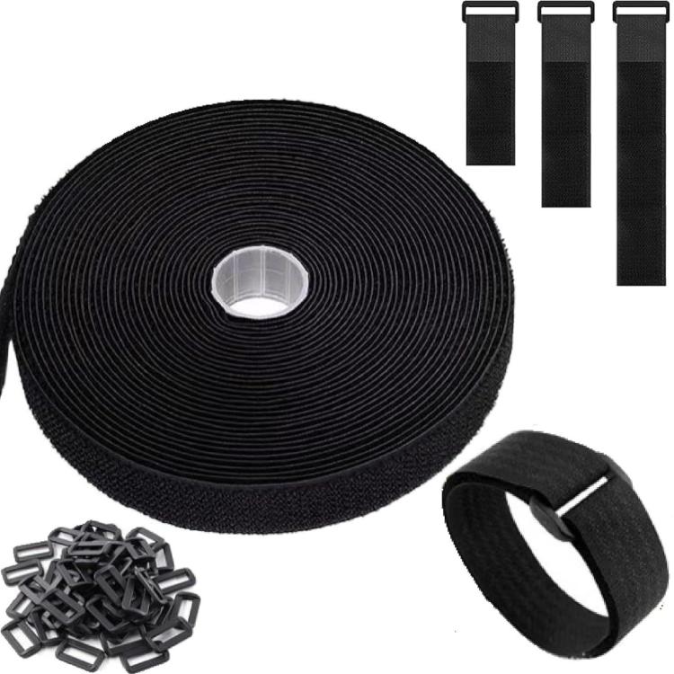 Self-adhesive Hook-and-loop Nylon Tie Wraps, 0.025 x 5m + 25 Hooks, 0.025 x 10m + 30 Hooks, 0.038 x 5m + 25 Hooks, 0.038 x 10m + 30 Hooks, 0.05 x 5m + 25 Hooks, 0.05 x 10m + 30 Hooks