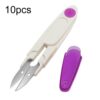 10pcs Household Cross Stitch Clothing Thread Transparent Cover Scissors, Purple, Yellow, Blue, Red