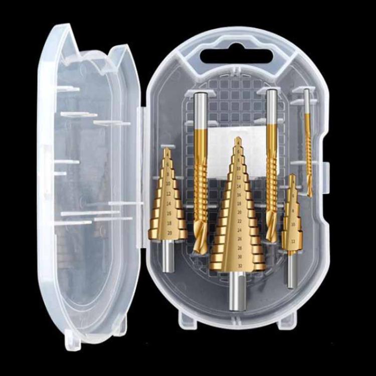 6-in-1 Step Drill Bit Set 4-12/4-20/4-32mm Unibit 3/6/8mm Hole Saws for Metal Wood Plastic