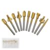 10pcs /Box Slotting Cutter Titanium Plated Sharpening Knife Woodworking Trimmer, High Speed Steel, Bearing Steel