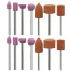 Mini Flintstone 3mm Shank Sanding and Polishing Head Grinding Wheel Corundum Grinding Heads, 2sets Pink+Orange