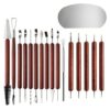 Clay Tools Set Stainless Steel Sculpting Carving Knives with Rosewood Handles for Polymer Clay, Pottery, Modeling, DIY Crafts, 17 In 1