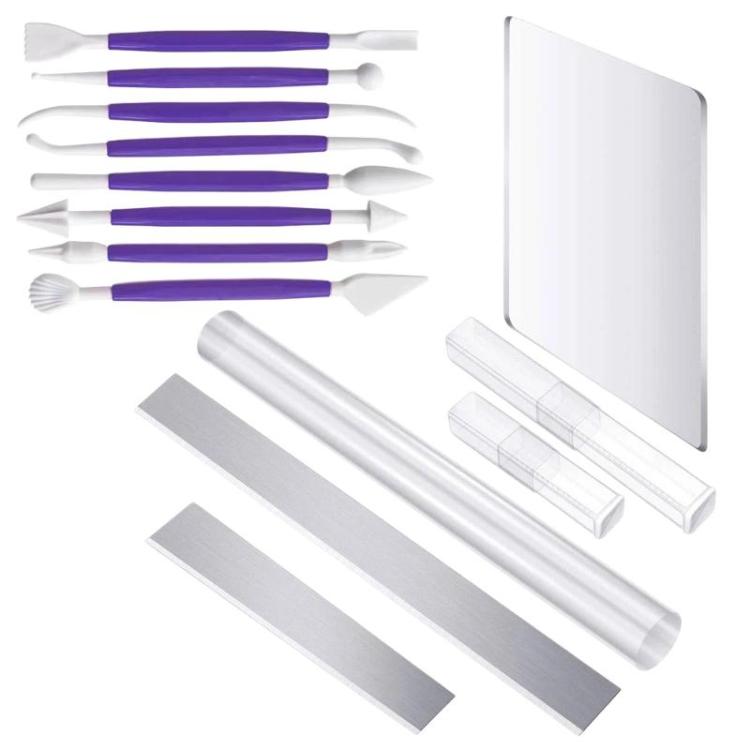 Pottery Tools Stone Clay Sculpting Knife Acrylic Rod DIY Shaping Board, 14pcs