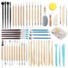 Pottery Tools Stone Clay Sculpting Knife Silicone Dotting Pen Nanatsuhon Detail Needles Scraper, 57pcs