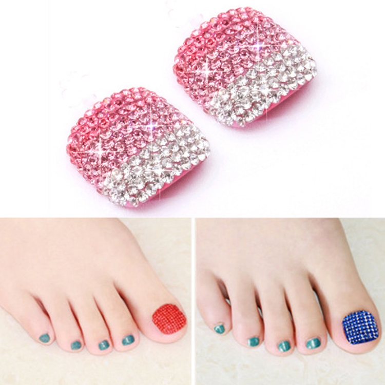 2 PCS Crystal Fake Nail Art Tips Rhinestone Full Cover Toenails Decals Stickers, NO:01, NO:02, NO:03, NO:04, NO:05, NO:06, NO:07, NO:08, NO:09, NO:10, NO:11, NO:12, NO:13, NO:14, NO:15, NO:16, NO:17, NO:18, NO:19, NO:20, NO:21, NO:22, NO:23, NO:24, NO:...