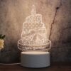 White Base Creative 3D Tricolor LED Decorative Night Light, Button USB Version, Birthday Cake, Snow Deer 01, Christmas Tree 01, Christmas Deer 01, Christmas Snowman 01, Globe, Plain Sailing