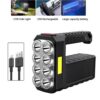 Super Bright Waterproof 8 LED Camping Flashlight Lamp, USB Charging, Solar Charging