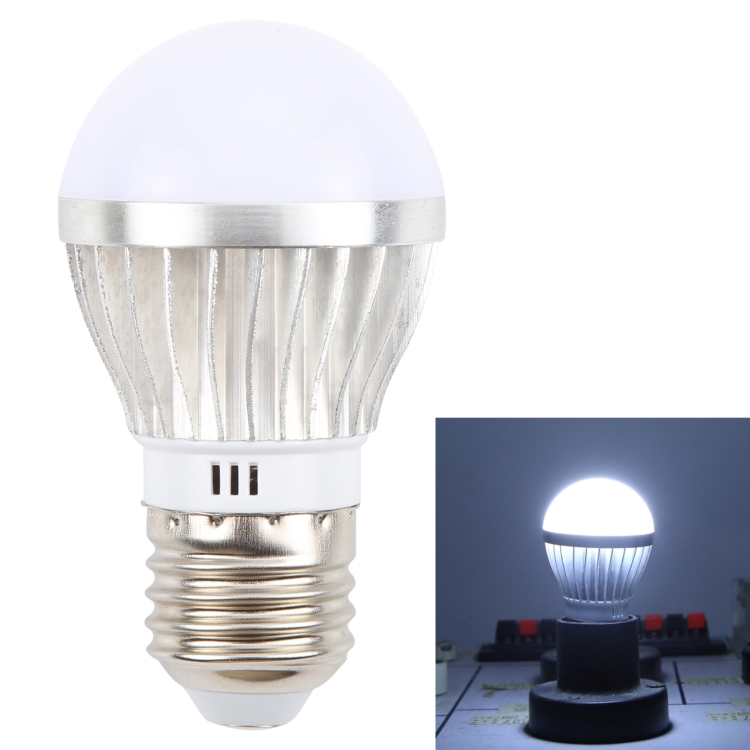 E27 3W 300 Lumens LED Ball Steep Light Bulb, AC85-265V, DC 5V, DC 12V, DC 12-80V