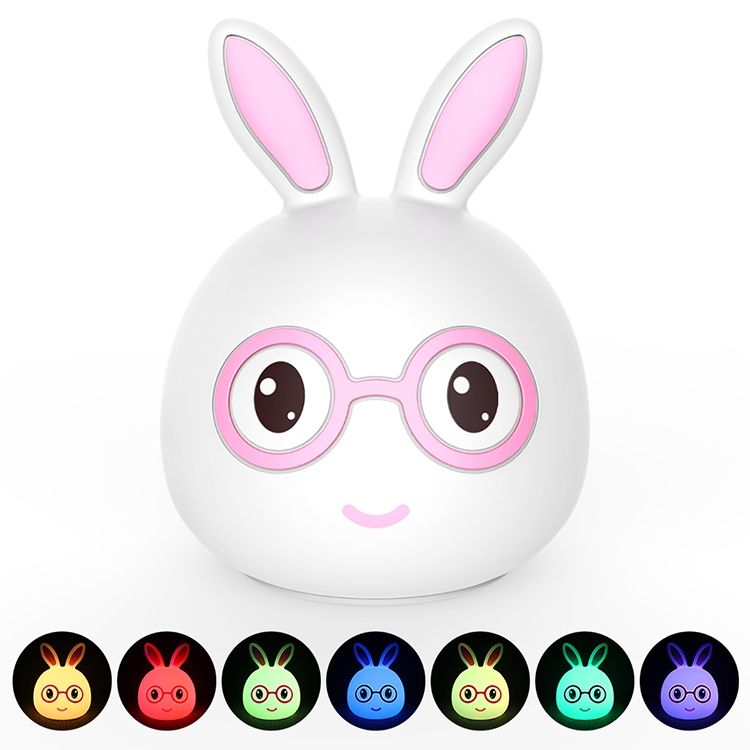 Smiling Rabbit Creative Touch 3D LED Decorative Night Light, AAA Battery Version, AAA Battery Version (Pink), AAA Battery Version (Blue)