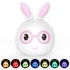 Smiling Rabbit Creative Touch 3D LED Decorative Night Light, USB Charging Version, USB Charging Version (Pink), USB Charging Version (Blue)