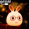 Creative USB Charging LED Decoration Lamp Novelty Gift , Smile Pink Rabbit/USB Charging, Smile Blue Rabbit/USB Charging, Happy Pink Rabbit/USB Charging, Happy Blue Rabbit/USB Charging